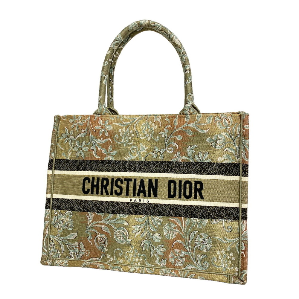 Christian Dior Book Tote Canvas Bag, Moss Green, Women's